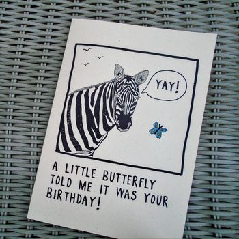 Zebra Children's Birthday Card, 2 of 2