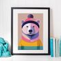 Cosy Polar Bear Portrait Illustration Art Print, thumbnail 2 of 3