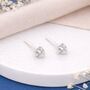 Sterling Silver Micro Love Knot Stud Earrings – 3mm, thumbnail 1 of 7