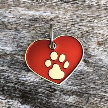Red And Silver Heart Pet ID Tag, 6 of 6