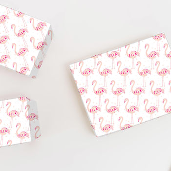 Personalised Flamingo Wrapping Paper, 2 of 3