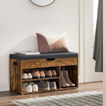 Shoe Bench With Hidden Storage And Padded Seat, 3 of 12