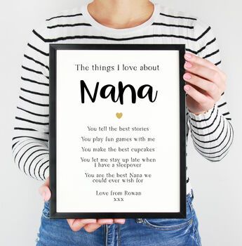 Personalised Things I Love About Grandma, Nana Print, 4 of 5
