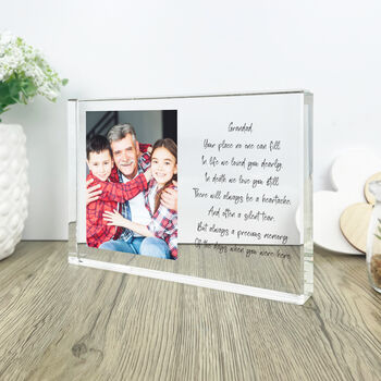 Personalised Freestanding Message Photo Giant Crystal Block 14cm X 19.5cm, 3 of 5
