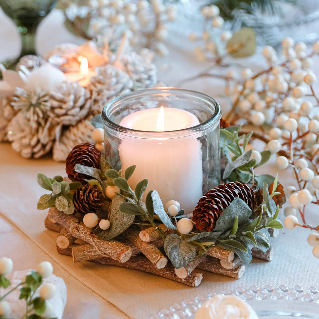 Christmas Woodland Table Candle Holder By Dibor