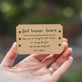 Best Teacher Award Personalised Metal Ticket Keepsake, 3 of 4