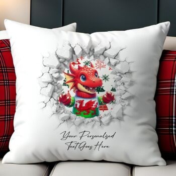 Personalised Christmas Wales Dragon And Welsh Sheep Break Through, 6 of 12