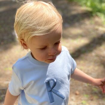 Personalised Letter Embroidered Child Baby T Shirt, 5 of 10