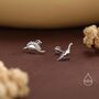 Mismatched Dinosaur Internally Threaded Flat Back Earrings In Sterling Silver, thumbnail 8 of 12