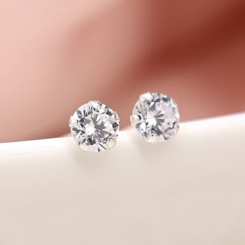 Sterling Silver 4mm Cz Solitaire Stud Earrings, 3 of 9