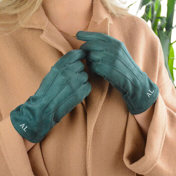 Personalised Monogrammed Suedette Gloves, 2 of 9
