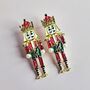 Pink Or Red Nutcracker Statement Christmas Earrings, thumbnail 4 of 6