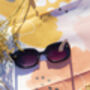 Black Narrow Oval Chunky Sunglasses, thumbnail 3 of 8
