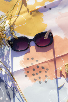 Black Narrow Oval Chunky Sunglasses, 3 of 8