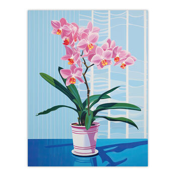 Outstanding Orchids Pink And Blue Floral Wall Art Print, 6 of 6