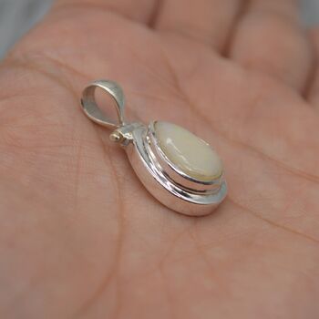 White Opal Pendant: Sterling Silver Necklace, 7 of 7