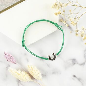 May Good Luck Be Your Friend Horseshoe Wish Bracelet, 3 of 4