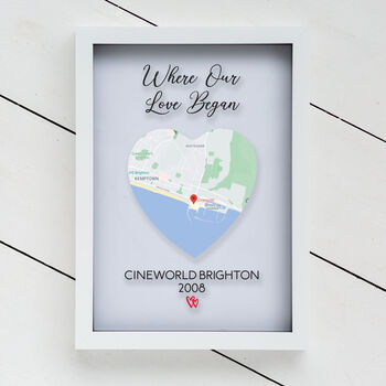 Where Our Love Began Couple Map Location A4 Frame, 2 of 4