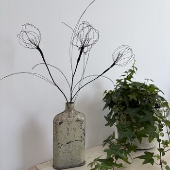 Three Handmade Wire Parrot Tulips Stems, 12 of 12