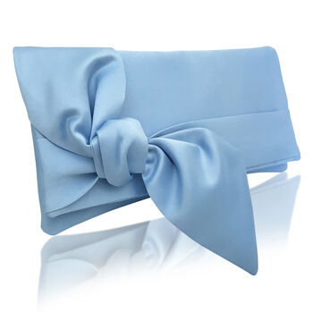 Light Blue Satin Bow Clutch Piper, 2 of 5