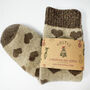 Christmas Cosy Neutral Coffee And Cream Coloured Socks With Personalised Label, Warm Socks, Thick Socks, Cosy Socks, thumbnail 2 of 5