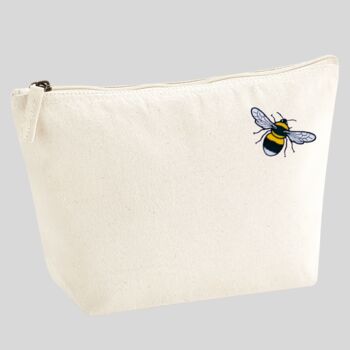 Embroidered Bee Organic Cotton Accessory Bag, 3 of 3