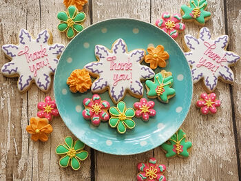 Hand Iced Flower Cookie Letterbox Gift, 2 of 3