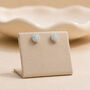 Sterling Silver Oval Opal Stud Earrings, thumbnail 5 of 9