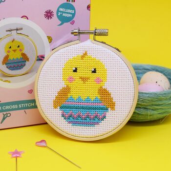 'Cute Chick' Mini Cross Stitch Kit, 2 of 2