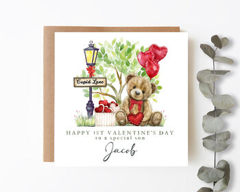 Personalised First Valentine's Day Card Cupid Lane, 4 of 4