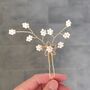 Pearl Flower Bridal Hair Pin – Gold, thumbnail 2 of 5