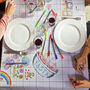 Doodle Grid Tablecloth + 10 Pens Kit, thumbnail 3 of 6