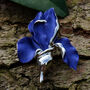 Iris Violet Blue Flower Brooch, thumbnail 1 of 5