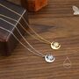 Moonstone Moon And Star Pendant Necklace In Sterling Silver, thumbnail 3 of 11