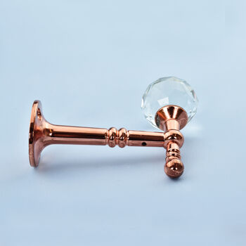 G Decor Pack Of Two Crystal Curtain Hooks, Rose Gold, 4 of 5