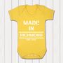 Personalised 'Made In…' Babygrow, thumbnail 8 of 8