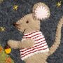 Christmas With The Mouse Family Felt Appliqué Hoop Kit, thumbnail 2 of 6