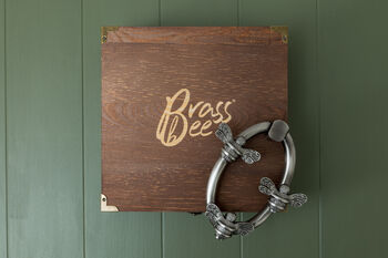 Solid Brass Nectar Bee Door Knockers Pewter, 3 of 3