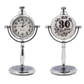 Personalised 30th Anniversary Silver Colour Desk Clock, 4 of 12
