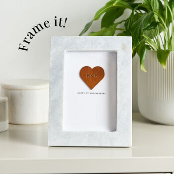 Personalised 3rd Wedding Anniversary Leather Card, 3 of 3