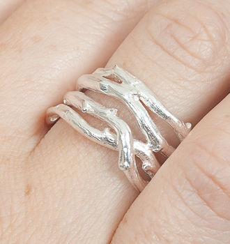 Four Strand Twig Silver Ring, 2 of 4