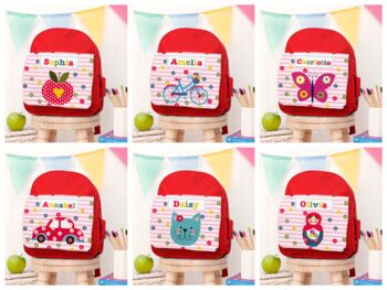 Personalised Girl's Red Mini Rucksack, 2 of 12