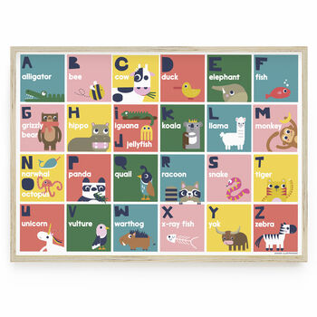 Children's Animal Alphabet Poster, 4 of 4