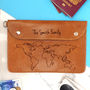 World Map Personalised Leather Family Travel Wallet, thumbnail 1 of 7