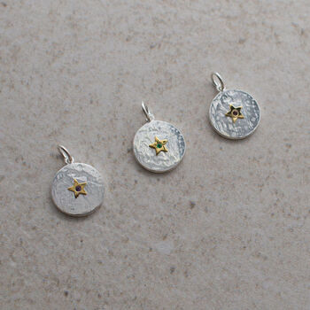 Silver Star Pendant With Precious Birthstone Necklace, 3 of 5
