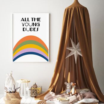 All The Young Dudes Nursery Retro Art Print, 4 of 4