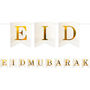 White And Gold Eid Mubarak Home Decoration Bunting, thumbnail 2 of 2