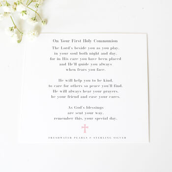 First Holy Communion Pearl Bracelet With Poem, 2 of 8