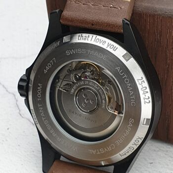 Propulsion Swiss Watch With Heavy Stitch Black Strap, 4 of 7