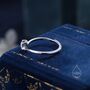 Minimalist Moonstone Droplet V Ring In Sterling Silver, thumbnail 4 of 9